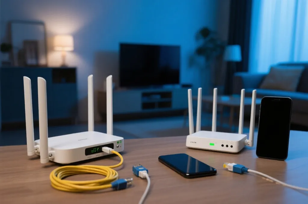 智能电视、手机和路由器组成的家庭观赛技术体检场景